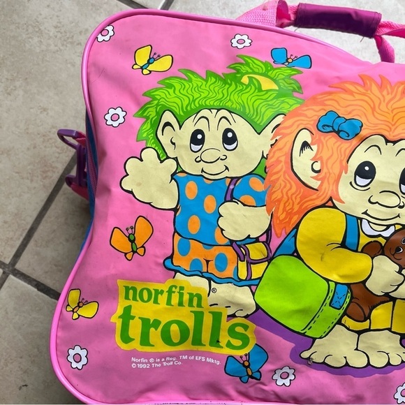 VINTAGE norfin trolls soft duffle bag FLAWED 1992 - Picture 8 of 16